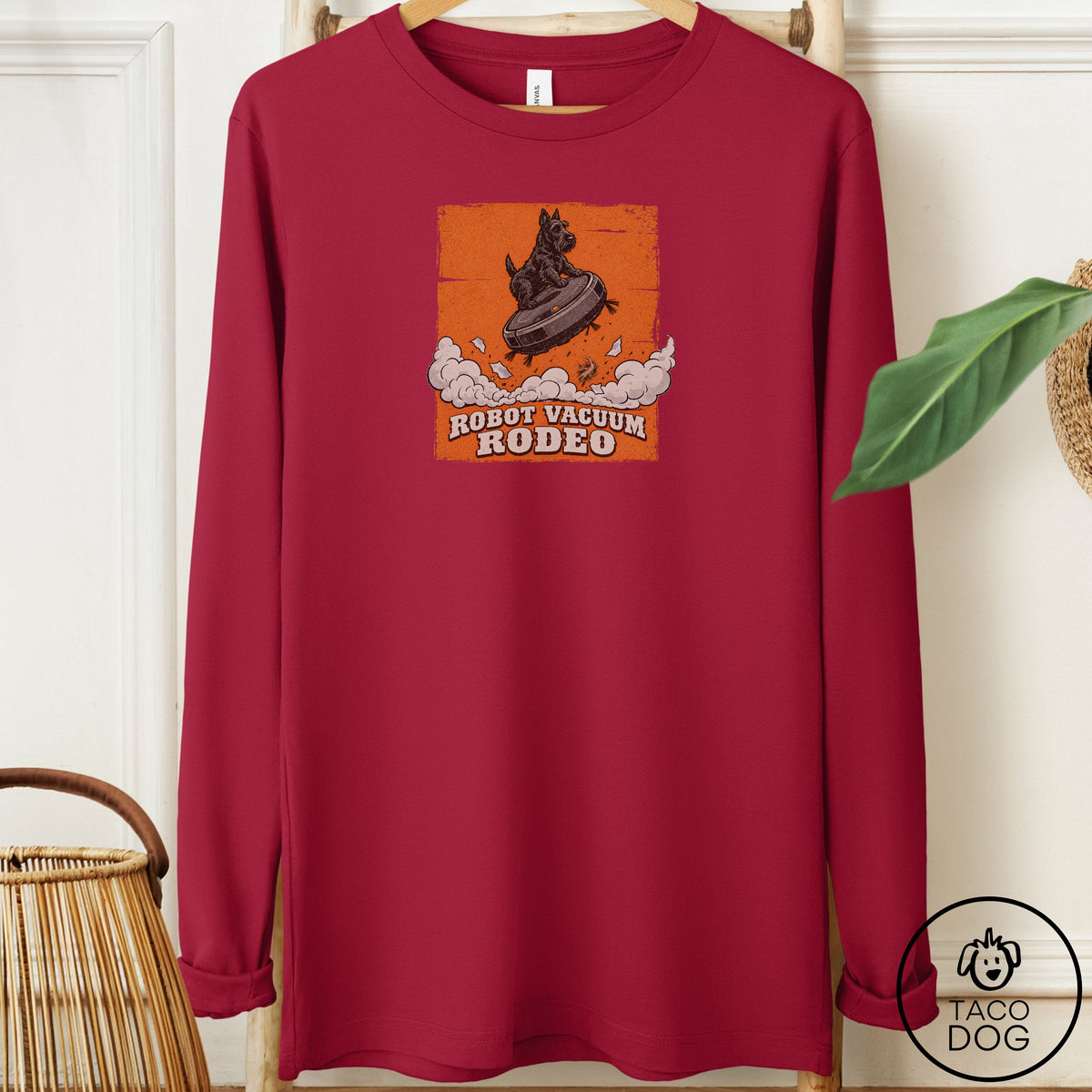 Scottie Robot Vacuum Rodeo Long Sleeve Tee Cardinal Taco-Dog