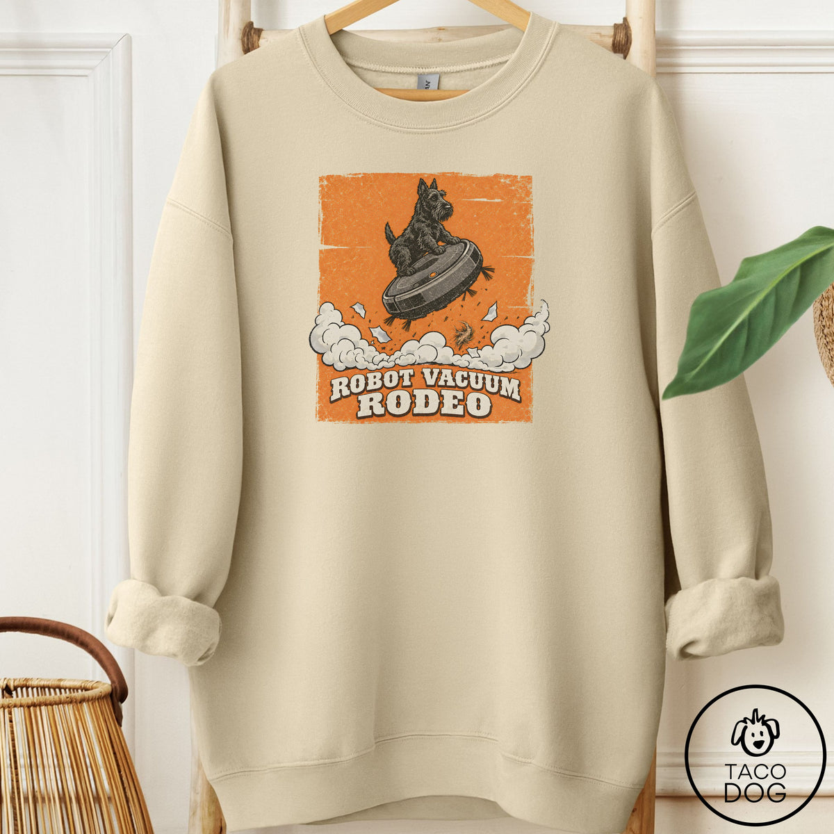 Scottie Robot Vacuum Rodeo Sweatshirt Sand Taco-Dog