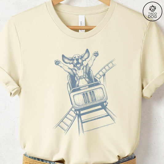 Basset Hound Roller Coaster T-Shirt Natural S Taco-Dog