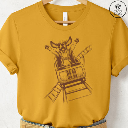 Basset Hound Roller Coaster T-Shirt Mustard S Taco-Dog