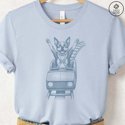 Boston Terrier Roller Coaster T-Shirt Taco-Dog