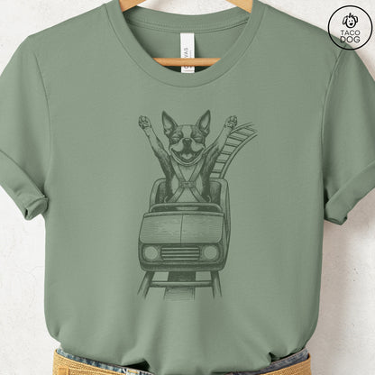Boston Terrier Roller Coaster T-Shirt Taco-Dog