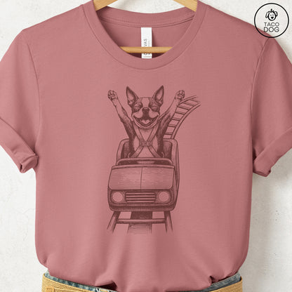 Boston Terrier Roller Coaster T-Shirt Taco-Dog