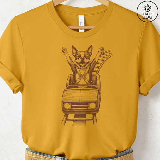 Boston Terrier Roller Coaster T-Shirt Taco-Dog