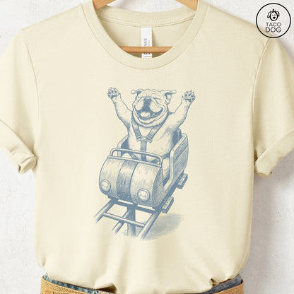 English Bulldog Roller Coaster T-Shirt Taco-Dog