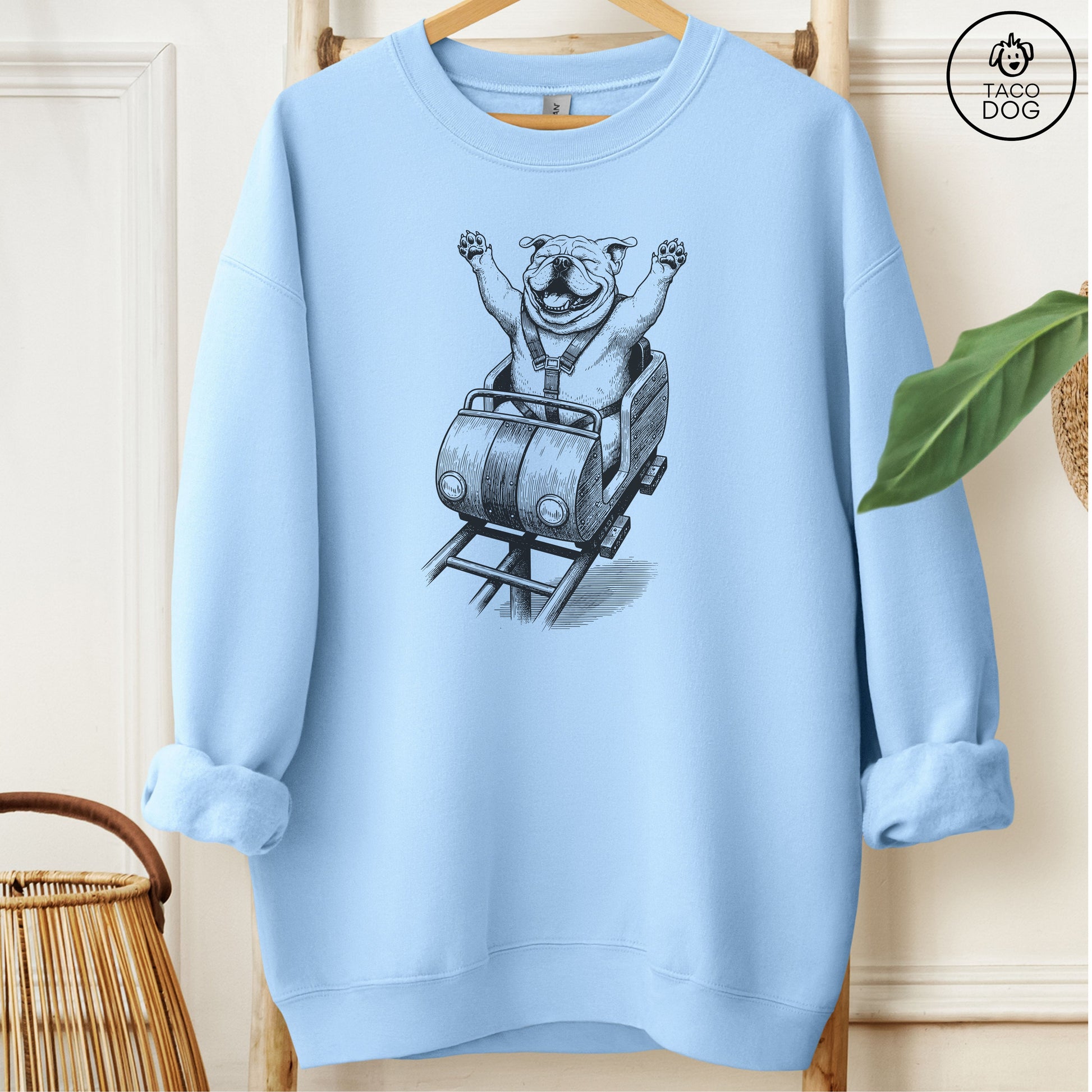 French Bulldog Frenchie Roller Coaster Sweatshirt Taco-Dog