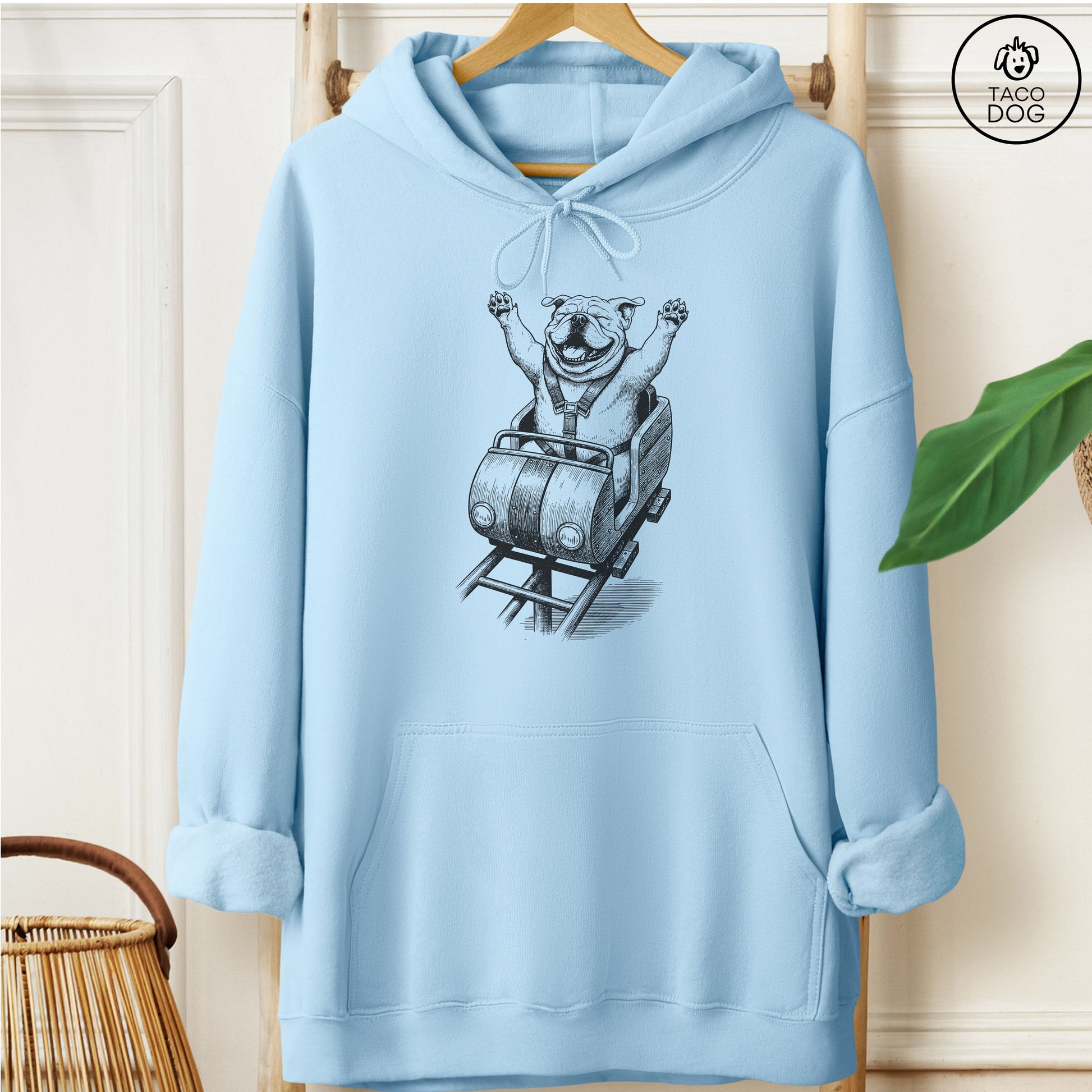 French Bulldog Frenchie Roller Coaster Hoodie Taco-Dog