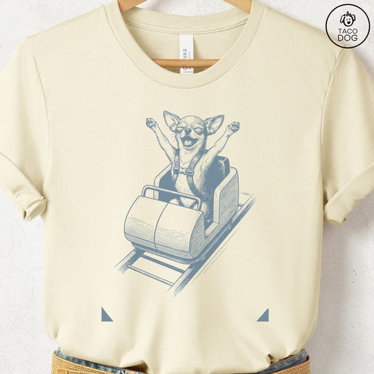 Chihuahua Roller Coaster T-Shirt Natural S Taco-Dog