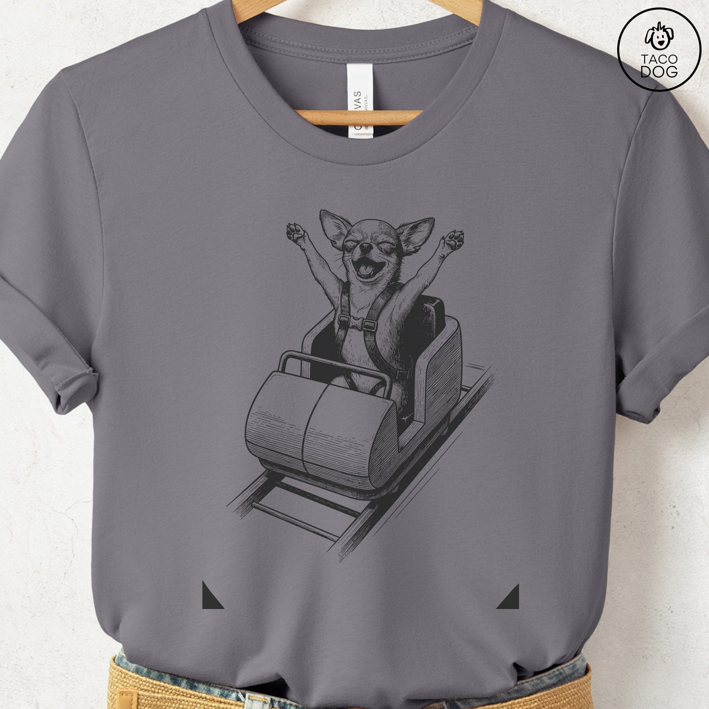 Chihuahua Roller Coaster T-Shirt Storm S Taco-Dog