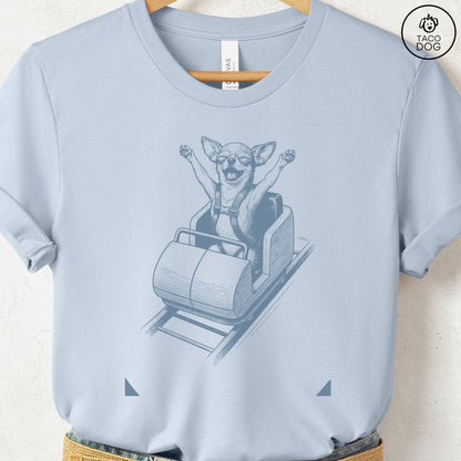 Chihuahua Roller Coaster T-Shirt Light Blue S Taco-Dog