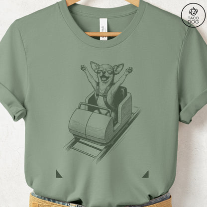 Chihuahua Roller Coaster T-Shirt Sage S Taco-Dog