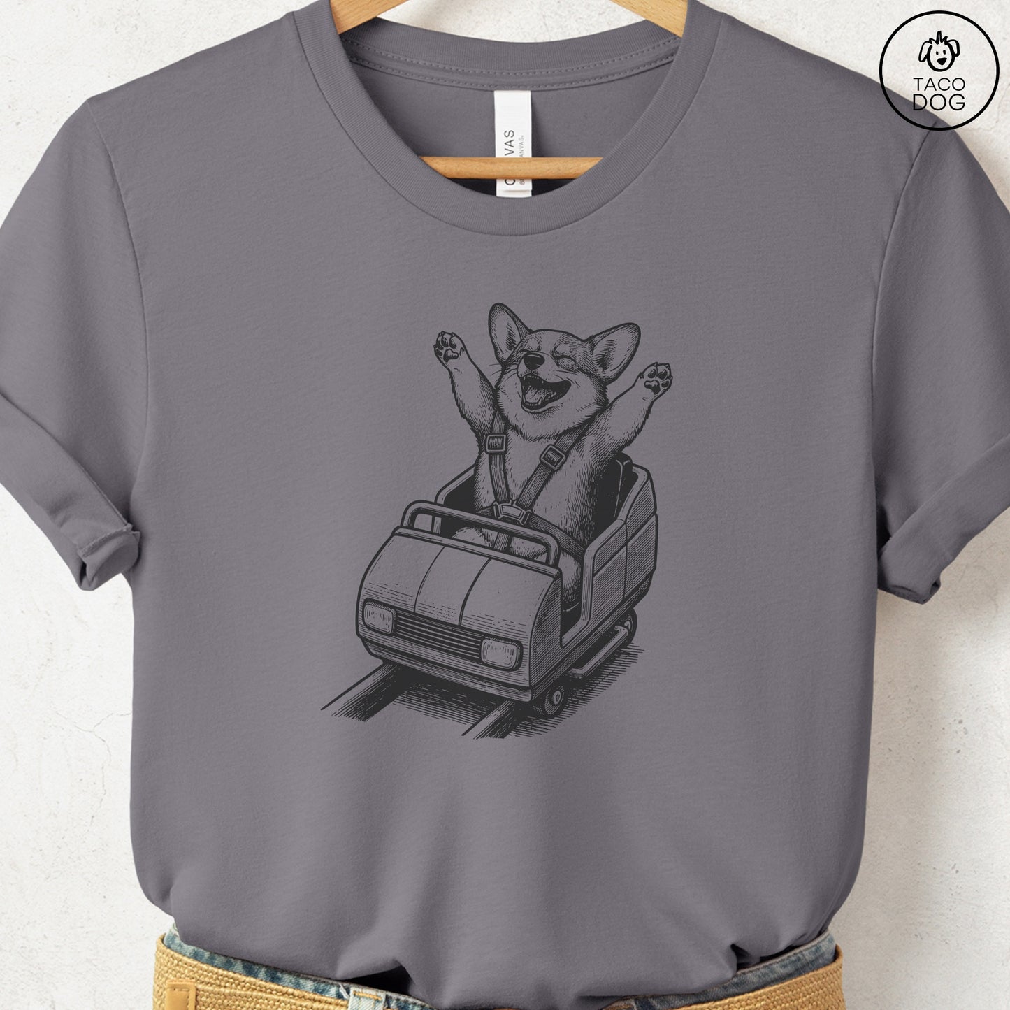 Corgi Roller Coaster T-Shirt Storm S