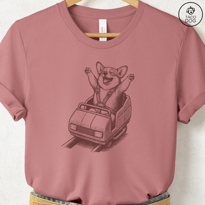 Corgi Roller Coaster T-Shirt Heather Mauve S