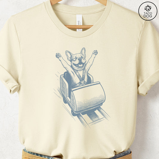 French Bulldog Frenchie Roller Coaster T-Shirt Natural S Taco-Dog