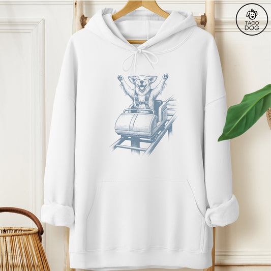 Golden Retriever Roller Coaster Hoodie White M Taco-Dog