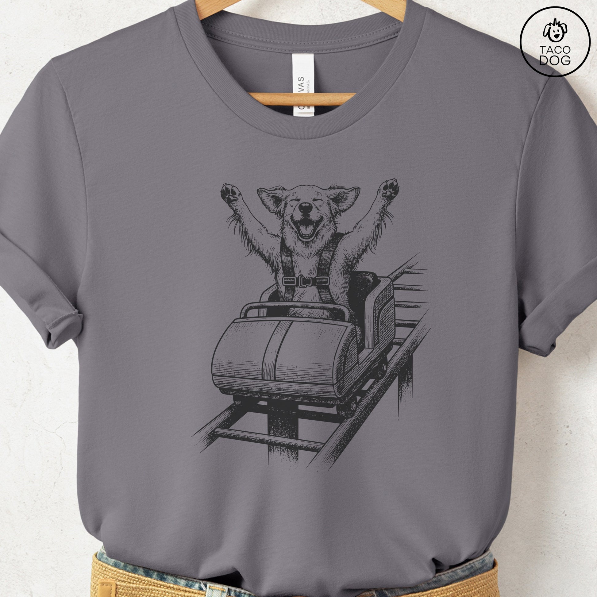 Golden Retriever Roller Coaster T-Shirt Storm S Taco-Dog