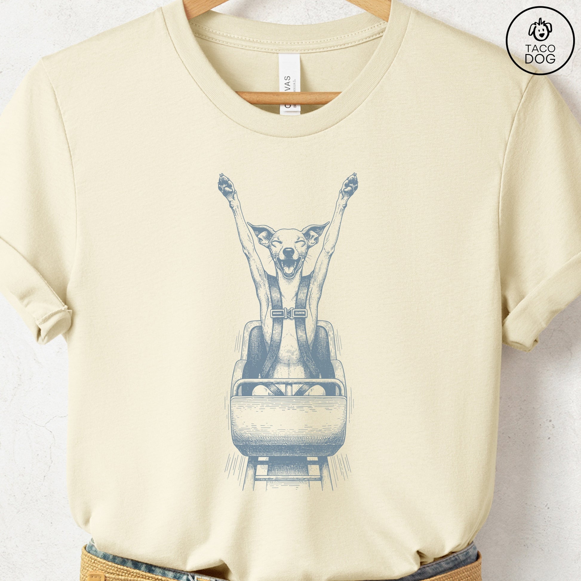 Italian Greyhound Whippet Iggy Roller Coaster T-Shirt Taco-Dog