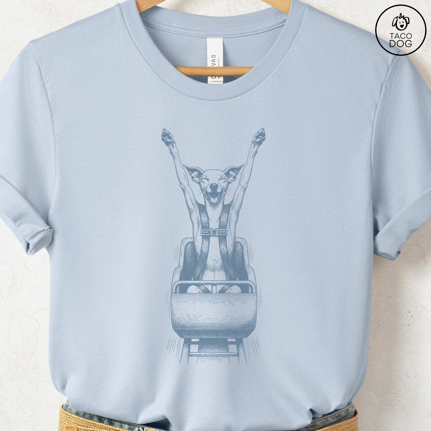 Italian Greyhound Whippet Iggy Roller Coaster T-Shirt Taco-Dog