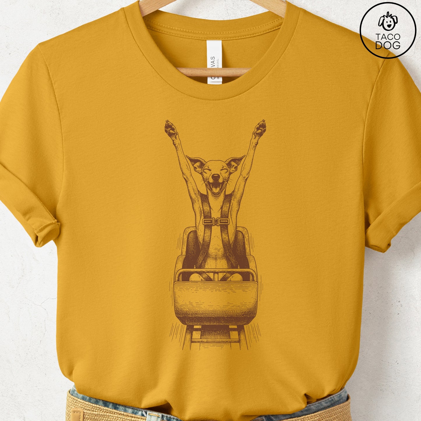 Italian Greyhound Whippet Iggy Roller Coaster T-Shirt Taco-Dog