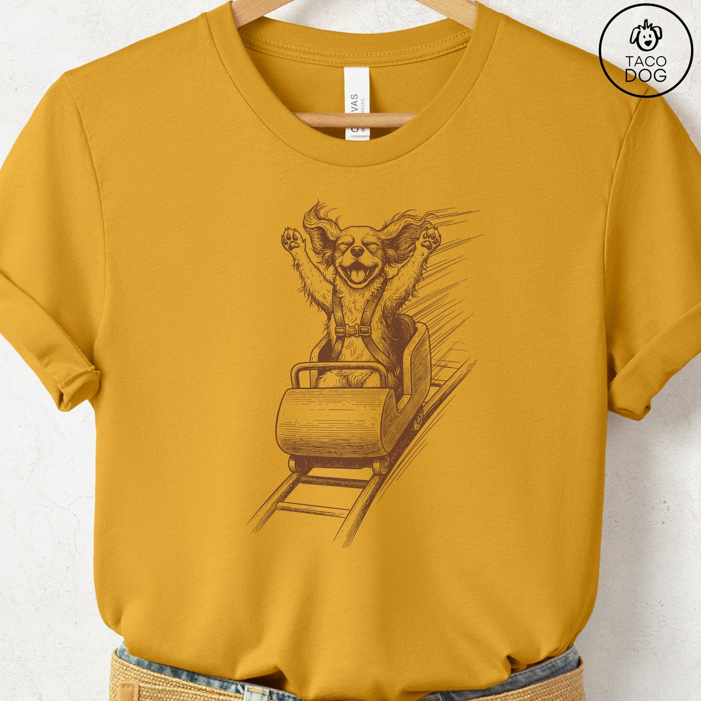 Cavalier King Charles Spaniel Roller Coaster T-Shirt Taco-Dog