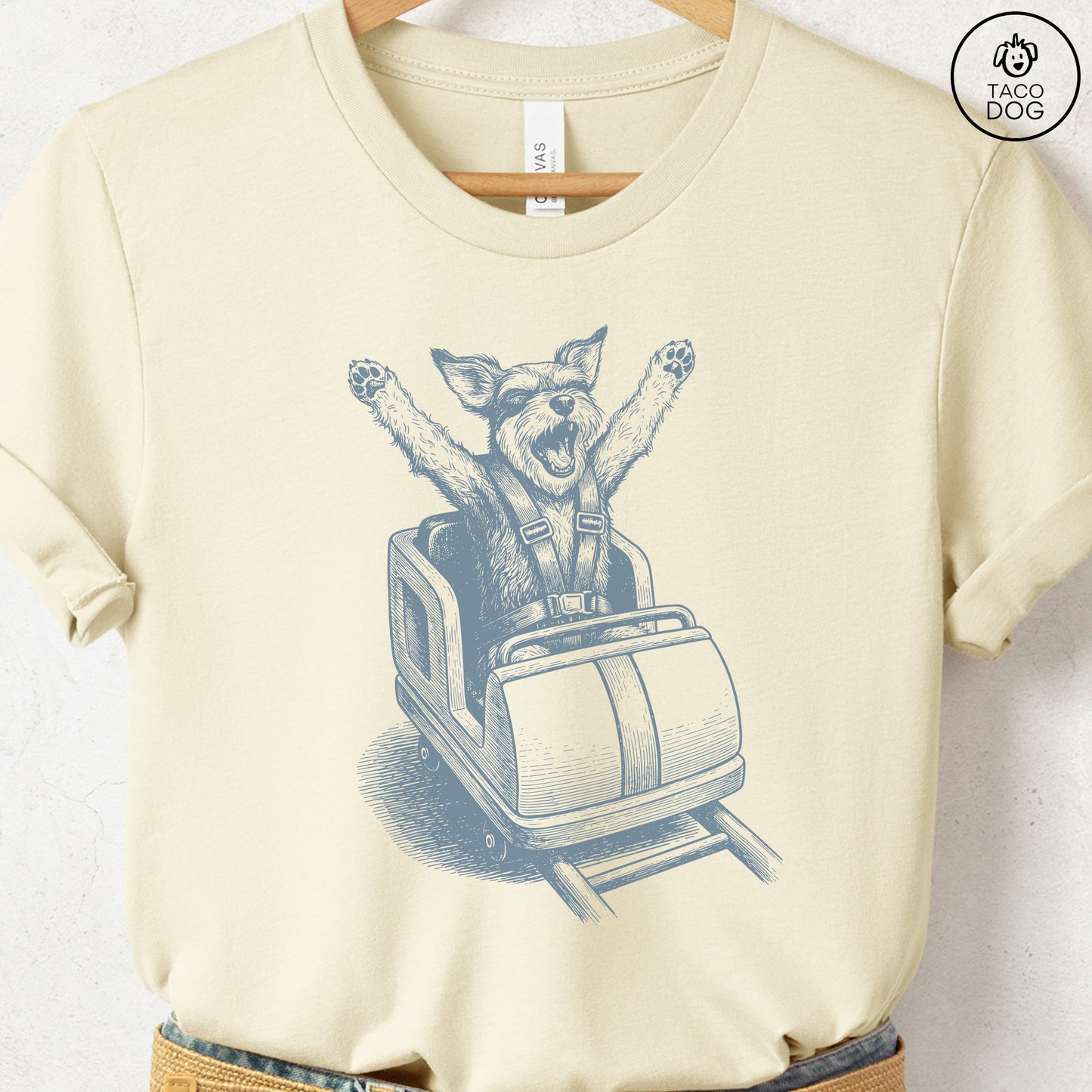 Schnauzer Roller Coaster T-Shirt Natural S Taco-Dog
