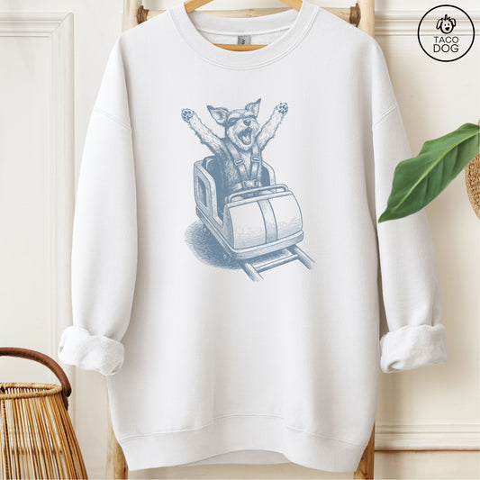 Schnauzer Roller Coaster Sweatshirt White M Taco-Dog