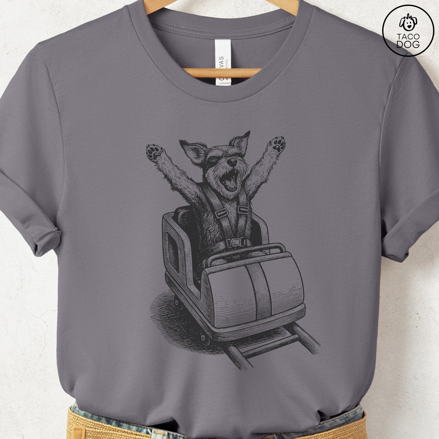 Schnauzer Roller Coaster T-Shirt Storm S Taco-Dog