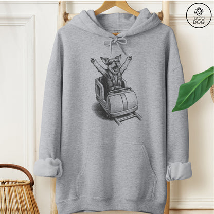 Schnauzer Roller Coaster Hoodie Graphite Heather M Taco-Dog