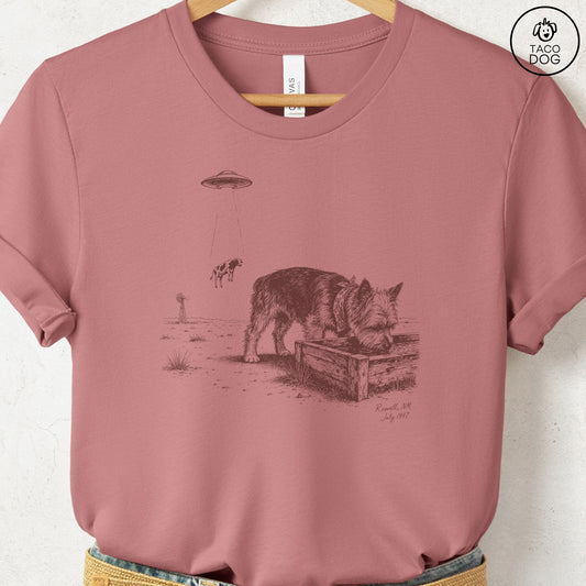 Yorkshire Terrier Yorkie Roswell T-Shirt Heather Mauve Taco-Dog