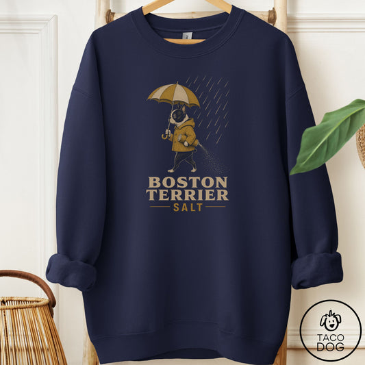 Boston Terrier Salt Sweatshirt Navy Taco-Dog
