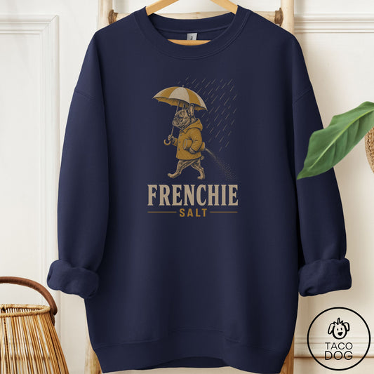 French Bulldog Frenchie Salt Sweatshirt Navy Taco-Dog