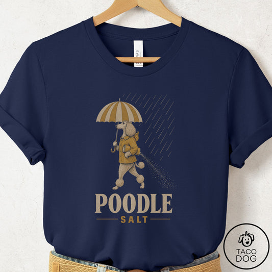 Poodle Salt T-Shirt Navy Taco-Dog