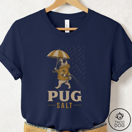 Pug Salt T-Shirt Navy Taco-Dog