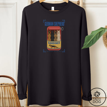 German Shepherd Sardines Long Sleeve Tee