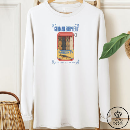German Shepherd Sardines Long Sleeve Tee