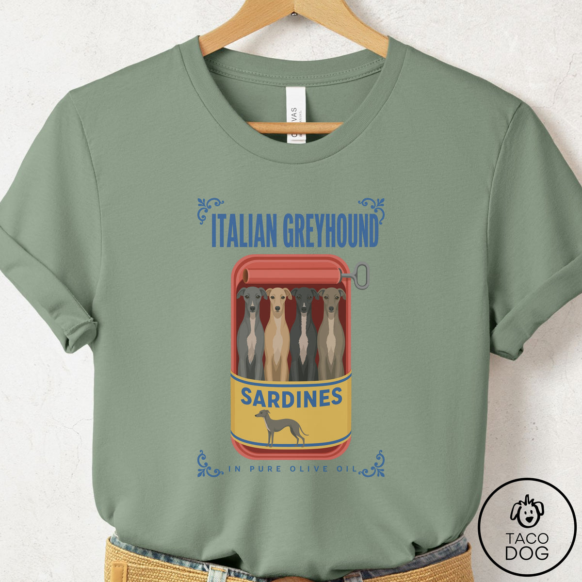 Italian Greyhound Whippet Sardines T-Shirt