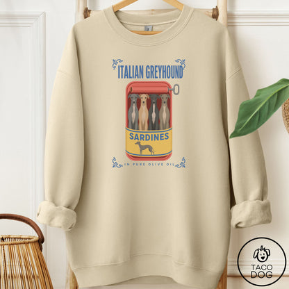 Italian Greyhound Whippet Sardines Sweatshirt
