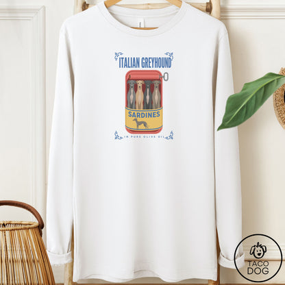 Italian Greyhound Whippet Sardines Long Sleeve Tee