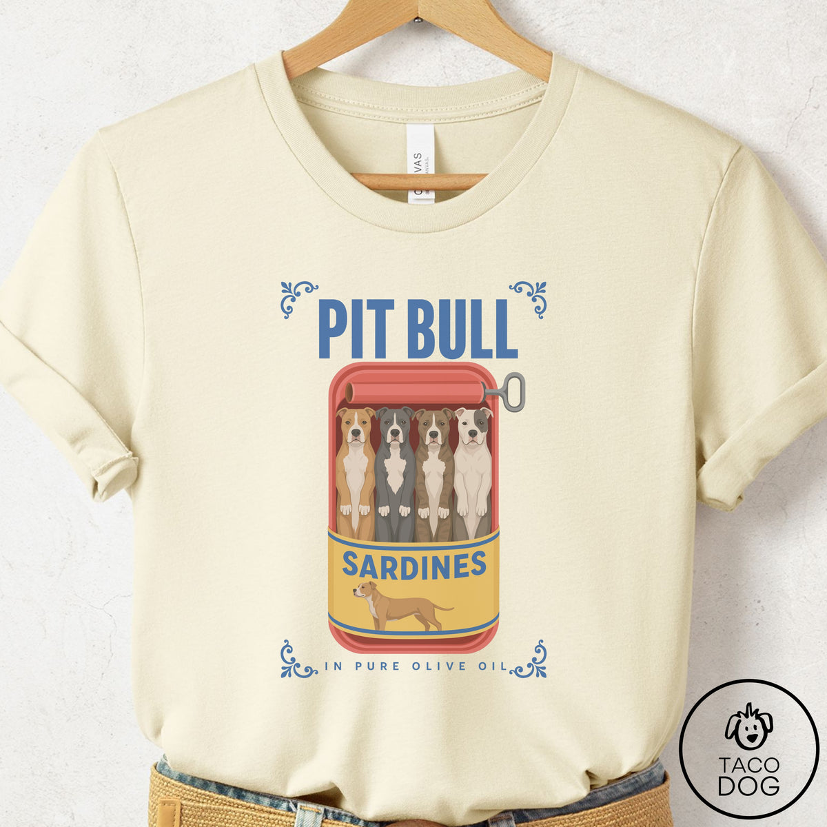Pitbull Sardines T-Shirt Natural Taco-Dog