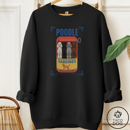 Poodle Sardines Sweatshirt Black Taco-Dog