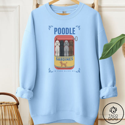 Poodle Sardines Sweatshirt Light Blue Taco-Dog
