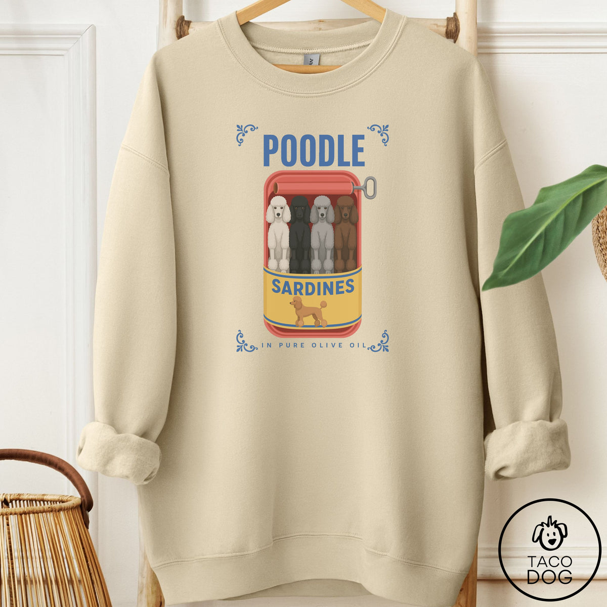 Poodle Sardines Sweatshirt Sand Taco-Dog