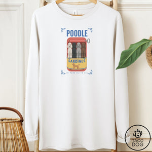 Poodle Sardines Long Sleeve Tee White Taco-Dog
