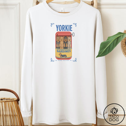 Yorkshire Terrier Yorkie Sardines Long Sleeve Tee