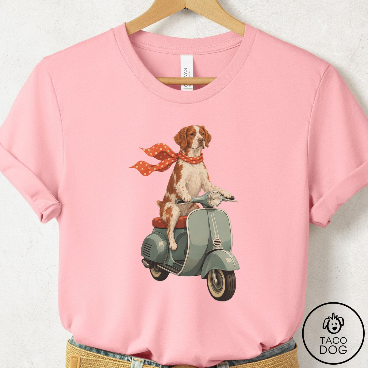 Brittany Spaniel Scooter T-Shirt