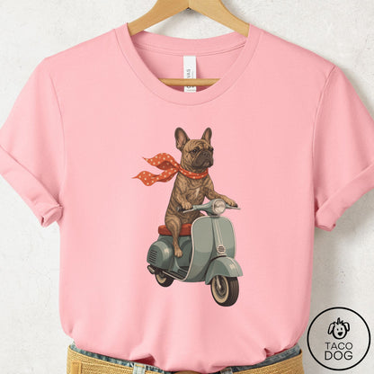 French Bulldog Frenchie Scooter T-Shirt Pink Taco-Dog