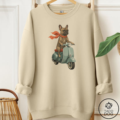 French Bulldog Frenchie Scooter Sweatshirt Sand Taco-Dog