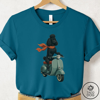 Poodle Scooter T-Shirt Deep Teal Taco-Dog