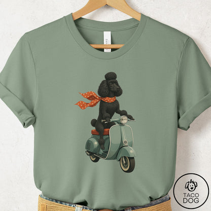 Poodle Scooter T-Shirt Sage Taco-Dog