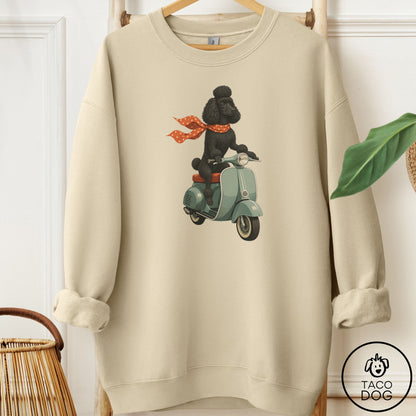 Poodle Scooter Sweatshirt Sand Taco-Dog